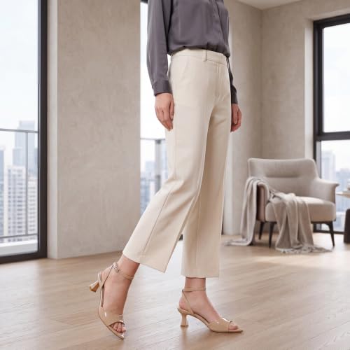 Image of Susanny High Heels for Women Pointed Open Toe Strappy Chunky Block Heels Ankle Strap Stiletto Kitten Heeled Sandals Wedding Bridal Party Prom Sexy Dress Shoes