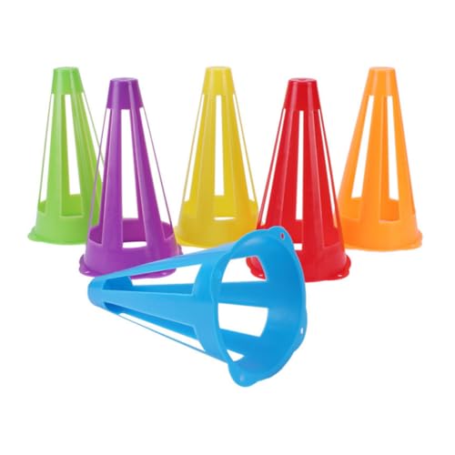 LOORGVEL Conos Marcadores de Entrenamiento para Fútbol y Patinaje Plástico Resistente 23 CM Set 6 Piezas Colores Surtidos Ideales para Obstáculos al Aire Libre y Práctica Deportiva