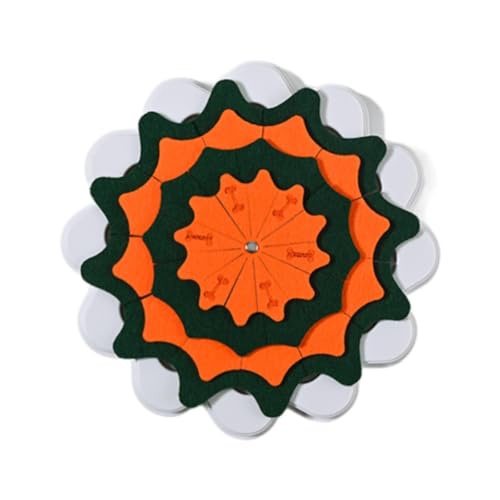 Generic ペット用犬リックパッド、猫用スローフィーダー、インタラクティブな食事パズルマット, オレンジ