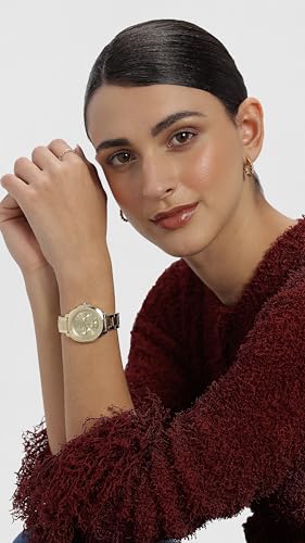 Image of Coach Kitt Qtz Multifunction Gold Tonneau Dial Women's Watch|Ionic Plated Thin Gold Steel Material|Gold Color Band - 14504393