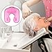 Healifty Wash Hair Sink Bowl Hair Washing Tray Hair Neck Tray Hair Perming Neck Rest Container Shoulder Support Protector for Hair Styling Perming Hairdressing Pink Hair Coloring Water Tray