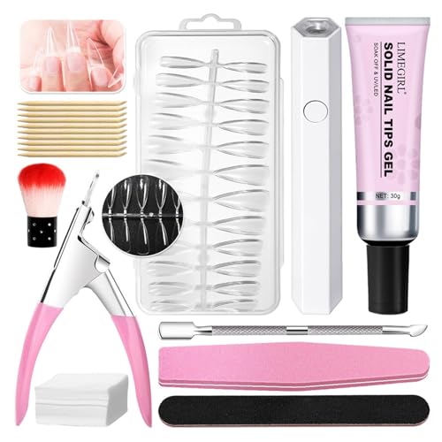 Ensemble de pinceaux et kit de pointes d'ongles pour des extensions sans bulles