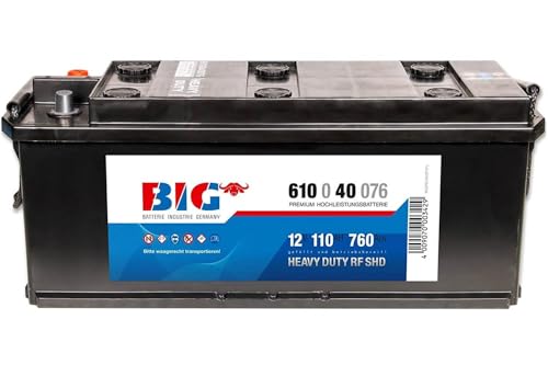 BIG LKW Batterie Nassbatterie 12V 110Ah 760A EN, DIN 61040 Starterbatterie für Nutzfahrzeuge