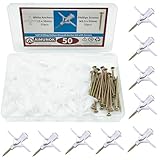 AIMUNOK Hollow-Wall Anchors, One Size, 65Lbs Anchor 25pcs+Screw 25pcs Drywall Anchor kit with Screws, Self-Drilling Hollow Wall Anchor, White