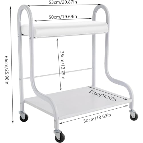 Carro para spa de pies con ruedas y estante blanco miniatura 4