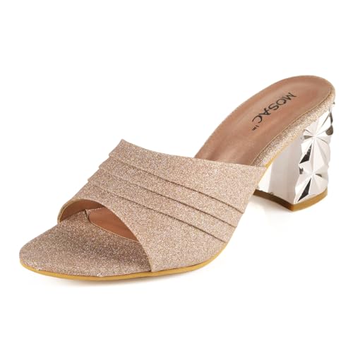 Image of MOSAC Women Casual /Party Block Heel Mules Heel Wedding Fashion Sandals for Women & Girls