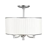 Home Decorators Anya 3 Light Chrome Semi Flush Mount Pleated Cream Fabric Shade