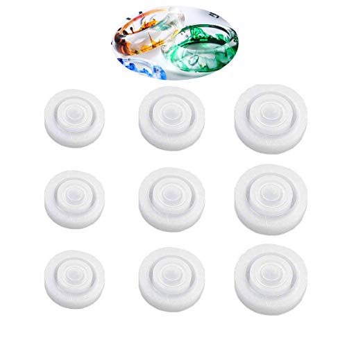 9PCS Silicone Ring Mold 3 Different Sizes Resin Epoxy Mould Jewelry Rings Resin Casting Circle Mould for DIY Jewelry Craft Making (9pc).