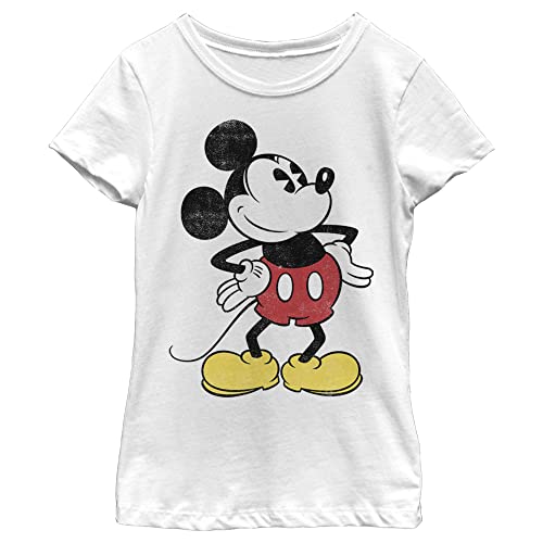 Disney Characters Classic Vintage Mickey Girl's Solid Crew Tee