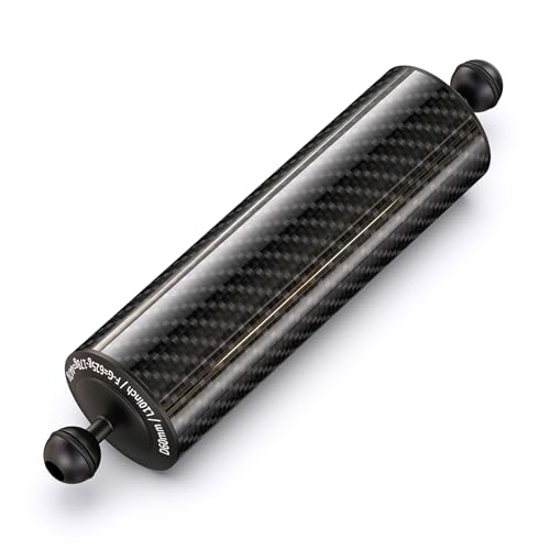 Carbon Fiber Underwater Float Arm with Dual Ball Mounts for Photography and Video, Compatible with Diving Trays, Video Lights, Strobes (Black, 60mm10')