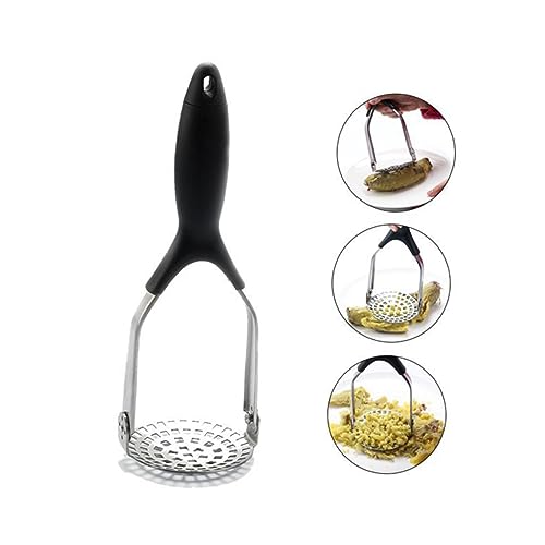 Kartoffelstampfer, Knoblauchpresse, Edelstahl, Karottenpresse, Kartoffelstampfer, Kartoffelpresse, Stampfer, Ton, Süßkartoffel (Color : As Shownx2pcs, Size : Mediumx2pcs)