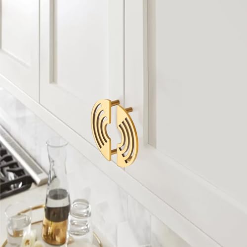 Image of COMPASS Stainless Steel Camila Cabinet Knobs, Drawer Pulls, Knobs for Dresser Drawers, Drawer Knobs Handle, Kitchen Knobs (PVD Gold Finish) Pack of 4 pcs
