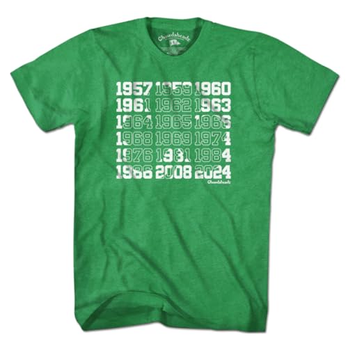 Boston Basketball Championship Dates Shamrock T-Shirt Unisex Vintage-Style Tee