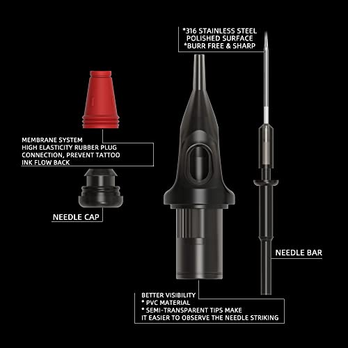 Kiss Of Dragon KOD-7099-LRDCB1KIT Tattoo Gun Kit - Kiss Of Dragon Tattoo Kit Complete Wireless Tattoo Machine 2400Mah Power Supply 20Pcs Cartridge Needles Tattoo Ink Practice Skin Bandage thumb #4