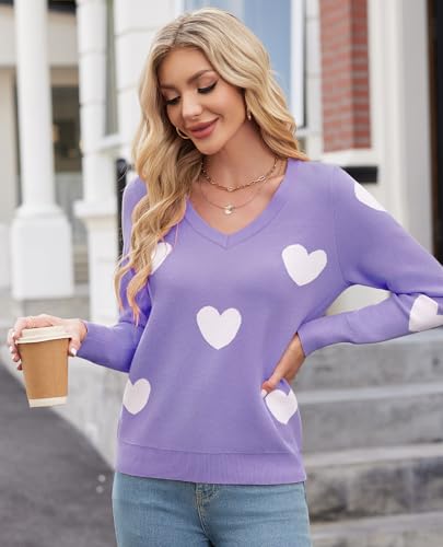Image of Women's Spring Sweaters 2026 Casual Long Sleeve Pullover V Neck Lightweight Sweatshirts Cute Blouse Tops