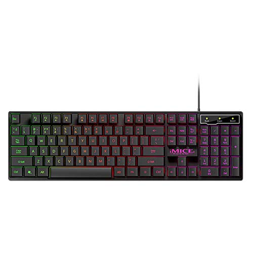 CYONGYOU clavier de jeu rétroéclairé clavier clavier de gamer USB 104 caoutchouc clavier ergonomique RGB