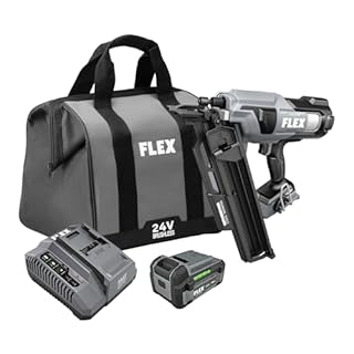 FLEX 24V 21° Framing Nailer Kit with 5.0Ah Lithium Battery and 160W Fast Charger - FX4351A-1C
