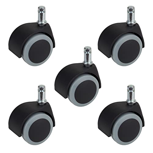 Dörner + Helmer 450022 Set (5 Pezzi). Rotelle morbide per sedie girevoli in parquet, 50 mm, Non lasciano Traccia, Portata 40 kg/Rotolo, Multicolore