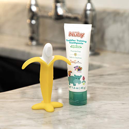 Dr. Talbot's Toddler Training Toothpaste Naturally Inspired With Citroganix, With Nuby Nananubs Banana Massaging Toothbrush, 1.6 Ounce, 6+ Months #TOP3