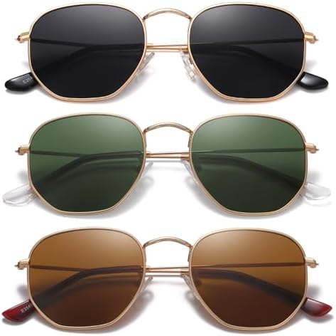 MEETSUN Polarized Hexagon Sunglasses for Women Men,Polygon Square Shades