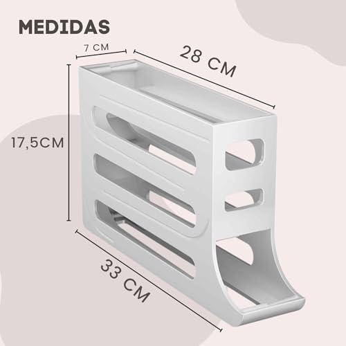 Organizador de Ovos para Geladeira - Porta Ovos Dispenser 4 Andares com Bandeja