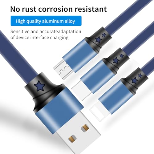 undefined 充電ケーブル 3in1 充電コード 巻き取り3A急速充電 ライトニングケーブル 携帯充電ケーブル スマホケーブルPhone/Type C/Micro USB 3台同時充電Android タイプC各機種対応【2本セット】 の商品画像 3