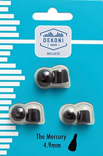 Dekoni Audio Moldable Foam Ear Tips Premium Memory Foam Isolation Earphone Tips - 4.9mm 3 Pack SM MED Lrg Sample Pack Black (EPZ-Mercury-PL)