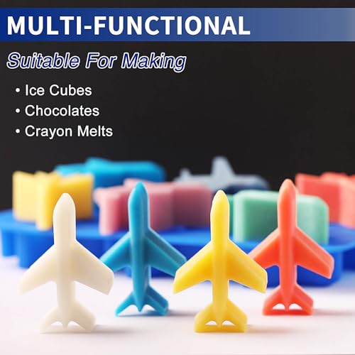 Molde silicona para chocolate y hielo avión 3D x2 miniatura 6