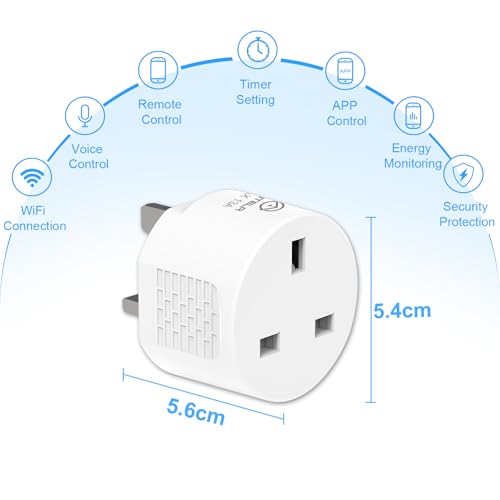 ANTELA Smart Plug with Energy Monitoring, 2,4GHz WiFi Plug, Smart Life APP Wireless Remote Control with Timer Function, Compatible with Alexa and Google Home, 13A (4 Packs) - Image 3