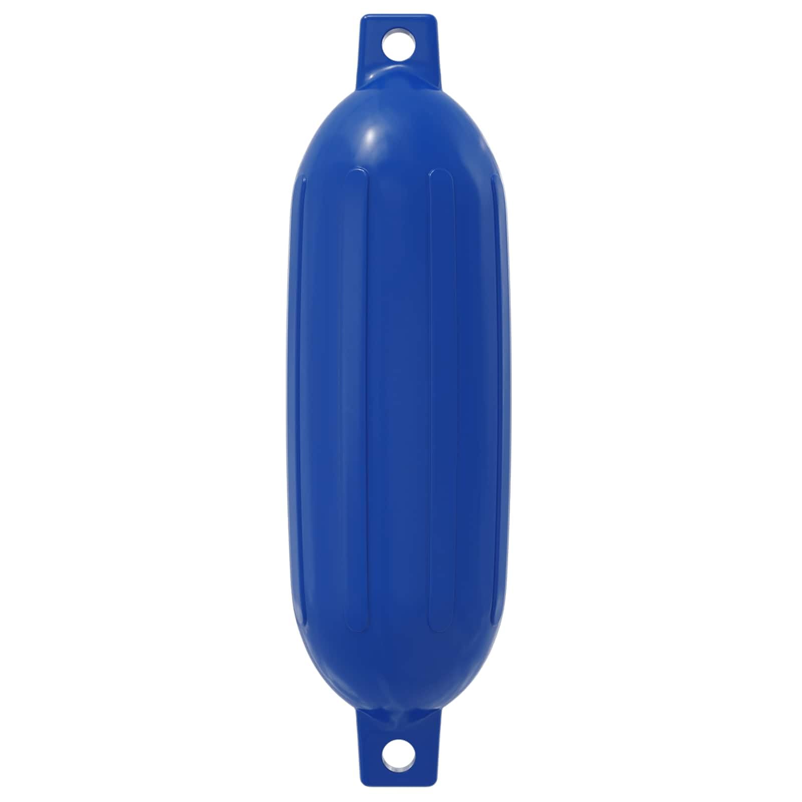 Parafango per barca, 2 pezzi, Ø 16 x 58 cm, blu, in PVC con corde e pompa, resistente alle intemperie per gommoni, ponton, porti, ormeggio e protezione per gli sport acquatici