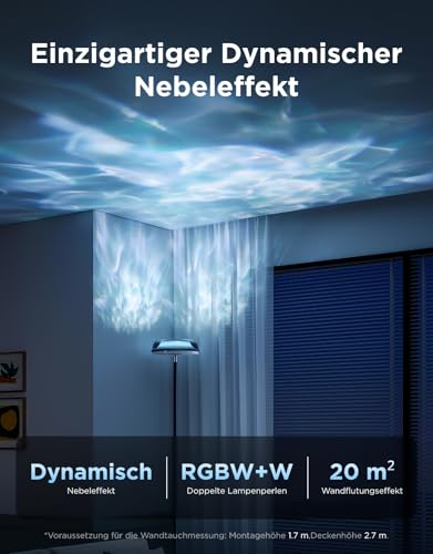 Govee Stehlampe Wohnzimmer mit Nebeleffekt,Unabhängige Tri-Zone Stehlampe – Ansicht 2