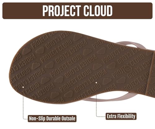 Image of Project Cloud Flip Flops for Women Footwear- Lightweight and Memory Foam Insole Sandals for Women 2026 - Durable Non-Slip Beach Essentials Flats for Women Sandals (Foundations)