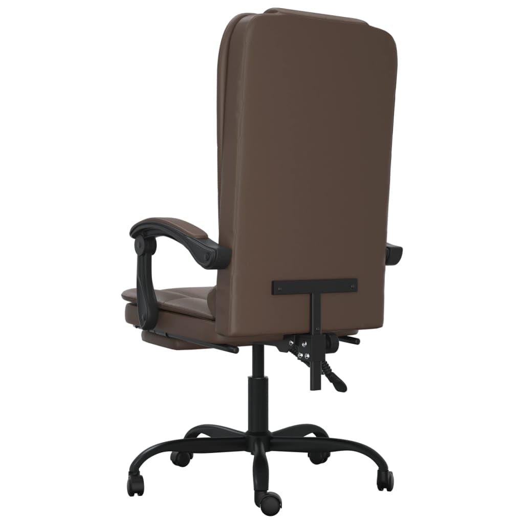Poltrona da massaggio reclinabile da ufficio marrone similpelle sedia da ufficio ergonomica per camera da letto casa