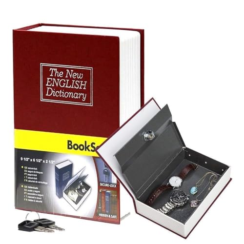 Image of Secret Book Safe Stainless Steel Hidden Safe Book Dictionary Jewelry Box with 2 Keys, Storage Vault Box, Jewellery Locker, Cash Locker for Home and Office (18 x 12 x 5.5 cm) Multicolor Pack-1