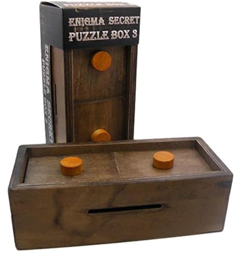 Puzzle Box Enigma Secret Explorer - Money and Gift Card Holder in a Wooden Magic Trick Lock with Hidden Compartment Piggy Bank Brain Teaser Game