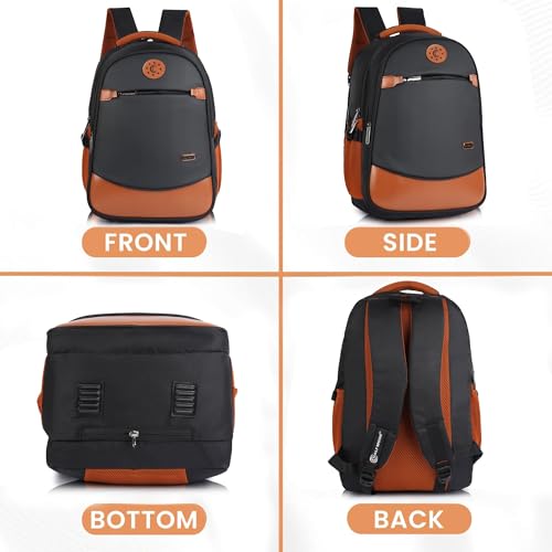 Image of Half Moon 35L Laptop Backpack for Men & Women 15.6 inch Laptop BagBack Travel Bag, Laptop Bags for Men Office Use, College, & School Bag, with Rain Cover, Water-Resistant Anti-Theft Pocket