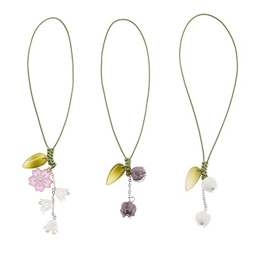 Iuaqdp 3 Pieces Flower Cell Phone Charm Strap, Cute Tulip Hanging Pendant, Floral Keychain String Ornament For Mobile Phone Car Key Purse Backpack Wallet Headphone Decoration Women Girls #TOP8