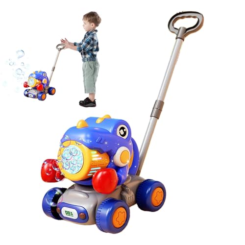 Tondeuse à bulles pour enfant, jouet pousseur extérieur dinosaure pour fille et garçon 3 ans