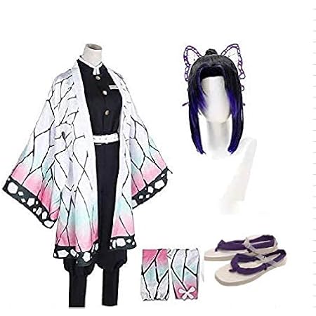 Amazon フルセット コスプレ衣装 鬼滅の刃 胡蝶 しのぶ こちょう しのぶ ウィッグ 靴 髪飾り付き クリスマス イベント お祭り 胡蝶 S コスプレ 仮装 通販