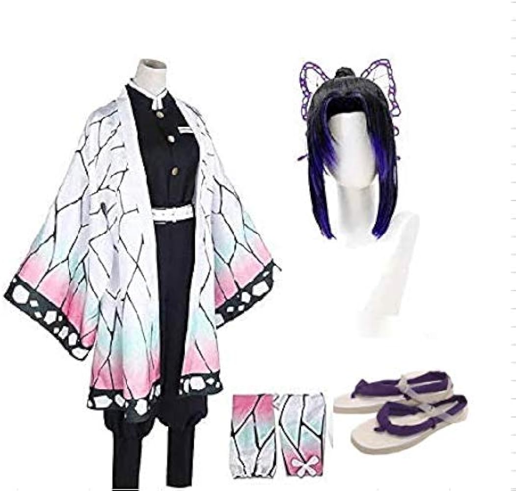 鬼滅の刃　胡蝶しのぶ　衣装＋靴（草履）＋ウィッグ（おまけ）　コスプレ　Ｍ 鬼滅の刃 胡蝶しのぶ 衣装＋靴（草履）＋ウィッグ（おまけ） コスプレ M
