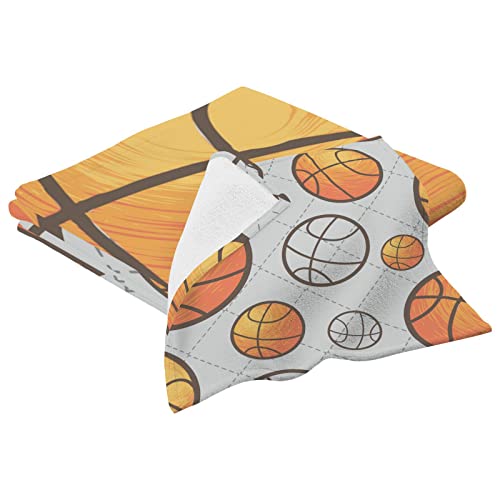Basketball Dotted Lattice Bath Towel Set Cotton Bath Towels For Bathroom Bathroom Shower Towels 1 Bath Towel 1 Washcloth Soft Absorbent Shower Towels For Bathroom Sports #TOP1