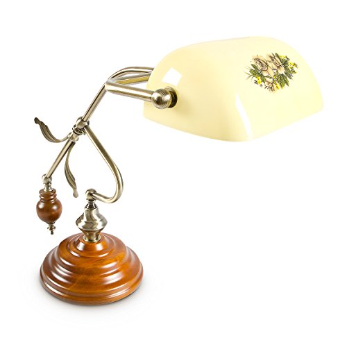 Relaxdays-10016610 Lampe de Bureau Banquier avec Abat-Jour Jaune E 27, jaune
