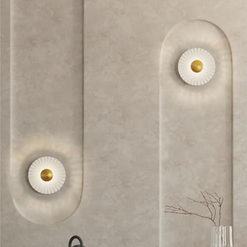 Image of Luxury Sunburst Wall Light - White & Gold Metal Finish | 3-in-1 LED Decorative Wall Sconce | Modern Light Fixture for Living Room, Bedroom & Hallway Decor, Home & Office