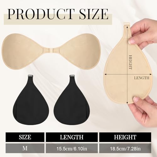 Coume 8 Pcs Hook Breast Protective Pockets Prosthetic Breasts Protector Cotton Soft Breathable Portable Bra Breast Cover Bag Fake Breast Pocket Bag for Mastectomy2