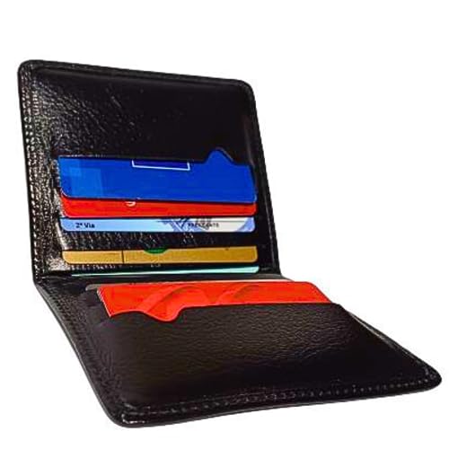 Porta cartão de couro masculino feminino mini carteira slin pratico e moderno