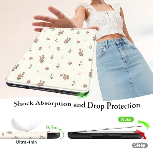 Image of CoBak Cute Case with Fold-Back Magnetic Cover for 7 inch Kindle Paperwhite 12th Gen 2024 and Colorsoft - for PopSockets Grip, Compatible with iPhone MagSafe and Anker Wireless Charging Pads, Auto Wake