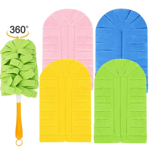 Image of KEEPOW Reusable Duster Refill Compatible with Swiffer Hand Duster, Heavy Duty Duster Refills, 360 Degree Dusters Refills for Cleaning, Fleece Refill Ceiling Fan, 4 Pack (Handle is Not Included)