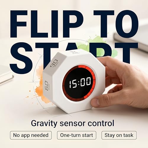 Multi-Function Electronic Timer, Learning Management - USB-C Rechargeable Flip Timer with Presets, Silent Mode & Vibration - Ideal for ADHD, Pomodoro, Classroom, Kids, Kitchen & Chess Clock - Image 2
