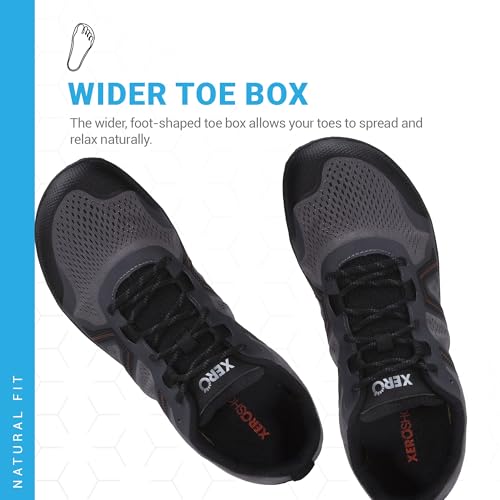 Xero Shoes Tênis masculino Mesa Trail II – Tênis leve para trilha descalço, Aço cinza/laranja, 8