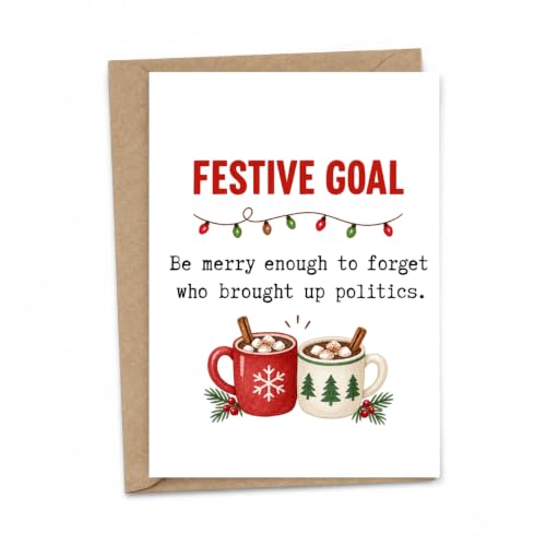 Wishlet Atelier FESTIVE GOAL – Funny Christmas Greeting Card for Adults